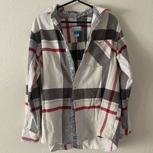 Columbia Sportswear Button Front Flannel Long Sleeve Cotton Grunge Classic Sz L